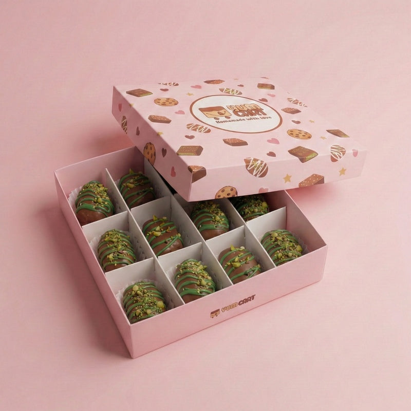 Chocolate Coated Pistachio Kunafa Dates (12pc)